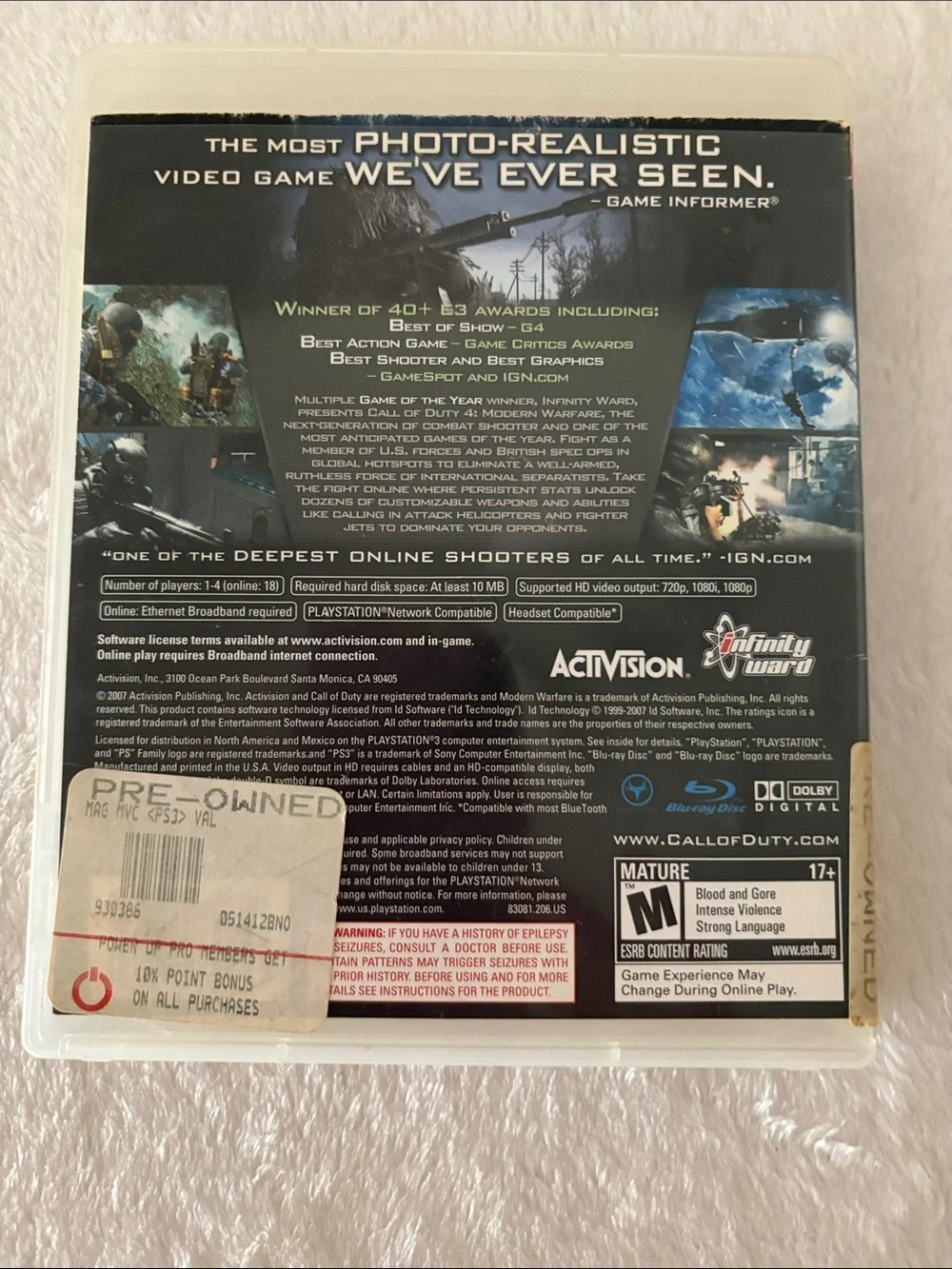 Call of Duty 4: Modern Warfare - PlayStation 3 Game
